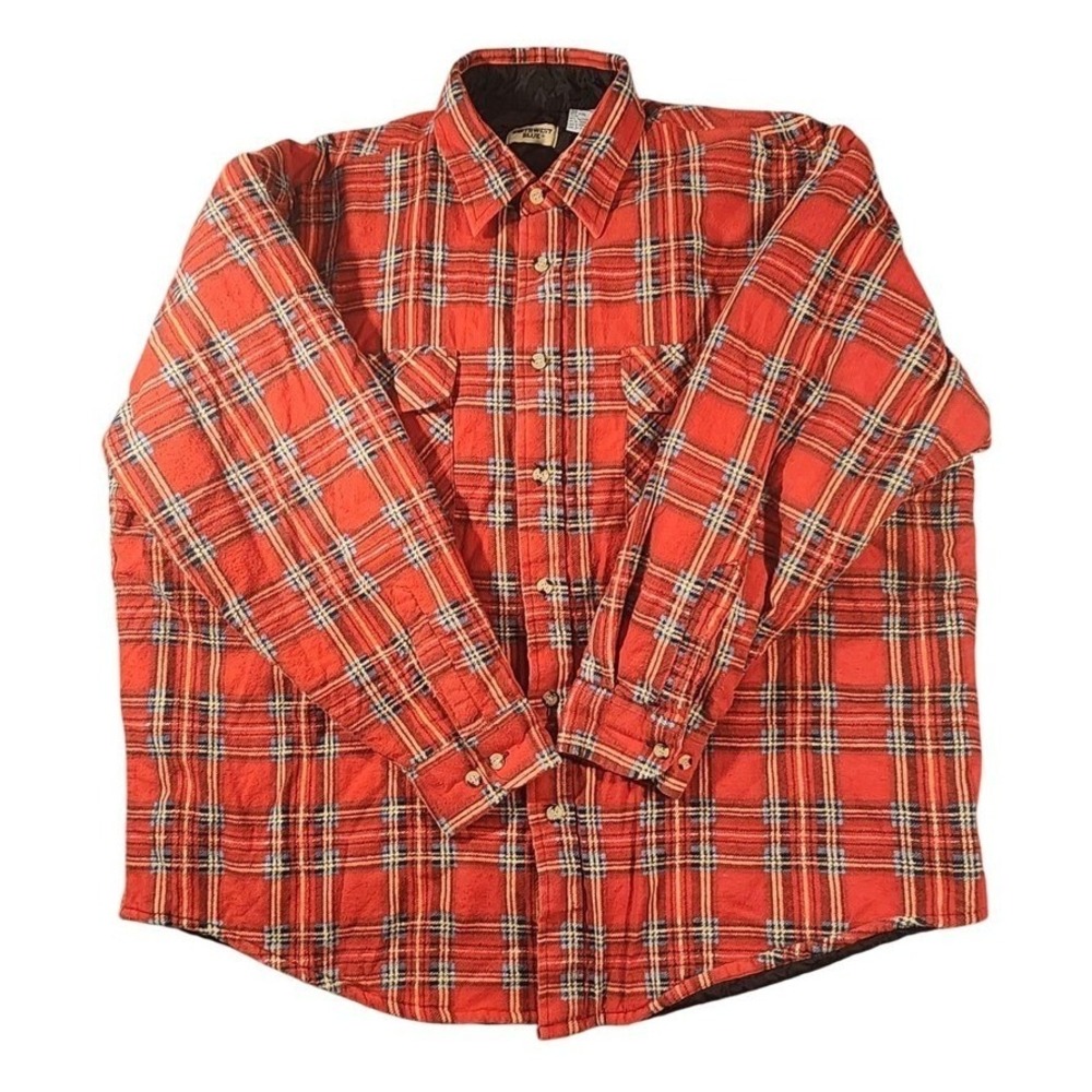 Vintage Northwest Blue Jacket Mens XL Red Plaid Quilted Flannel Lined Shacket‎